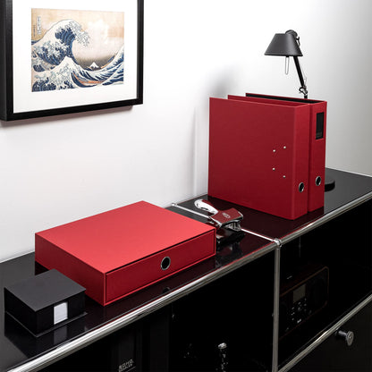 Rössler Papier 1524452360 - S.O.H.O. Ladebox voor DIN A4, met grijpgat, rood, 343 x 250 x 65 mm, 1 stuk