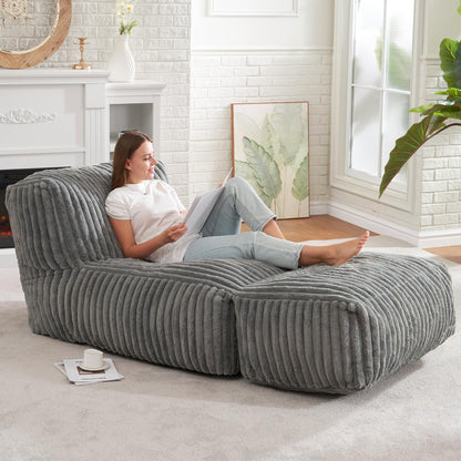 Hobestluk Adult Bean Bag Chairs with Memory Foam Lazy Sofa for Living Room