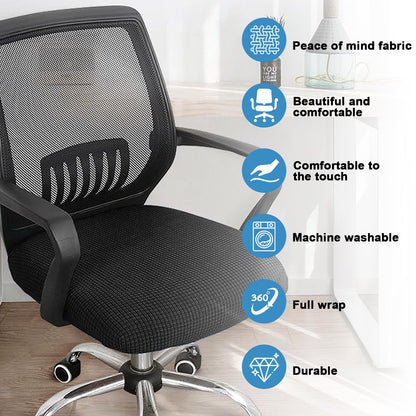 Jesiah Office Chair Cover, Black Large Computer Gaming Chair Seat Cover
