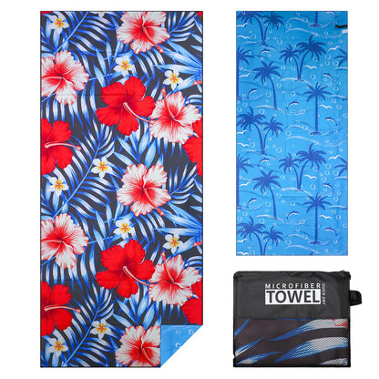 Vorvowry Microfibre Beach Towels for Adults Women Men Extra Large Lightweight Quick Dry Sand Free Travel Towel Double Sided Printing for Swim Sports