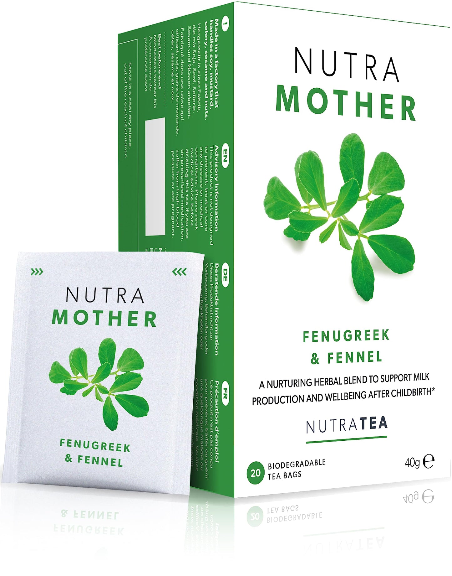 Nutra Tea NUTRAMOTHER - Breastfeeding Herbal Tea - Lactation & Nursing Tea - New Mum Essentials With Fenugreek, Fennel And Raspberry Leaf - 40
