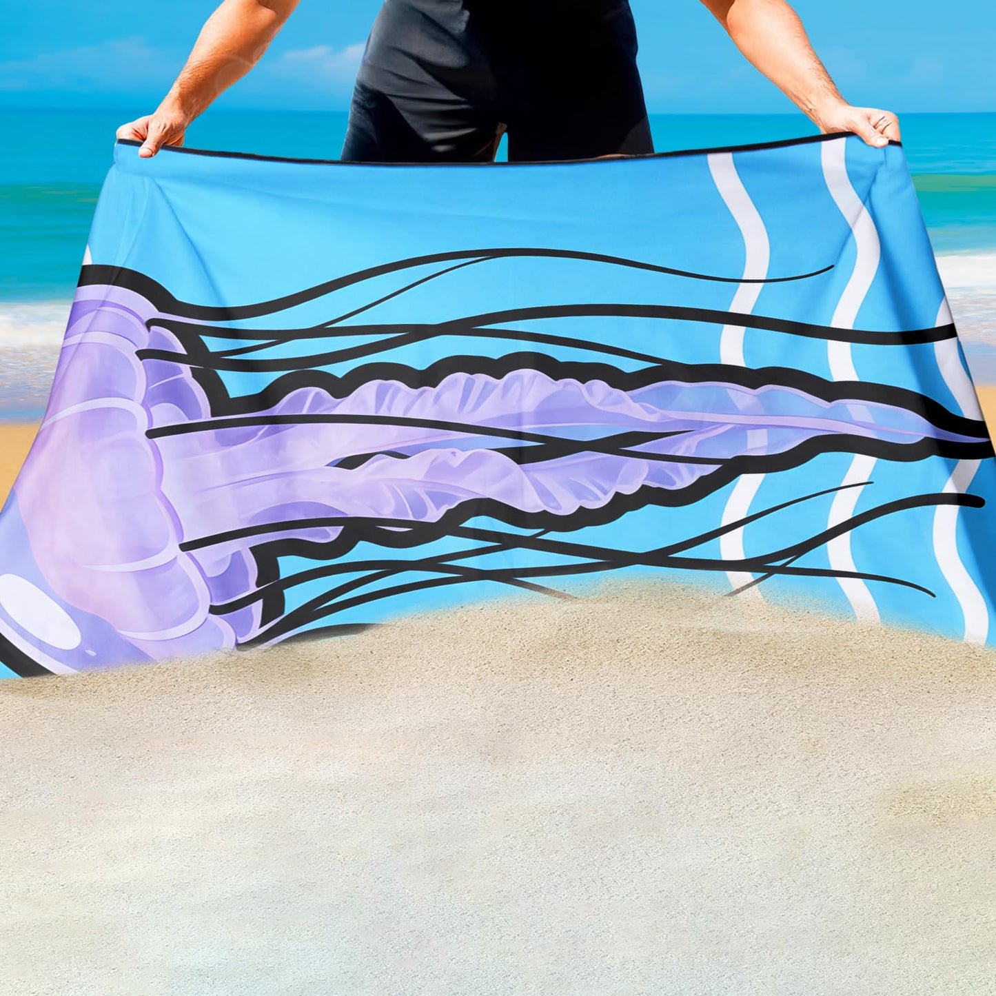 Violetpos 2 Pack Extra Large 180x90 cm Beach Towels, 250GSM Premium Microfibre, Sand Free Quick Dry Lightweight