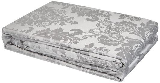 Catherine Lansfield Damask Jacquard Super King Duvet Cover Set with Pillowcases Silver Grey
