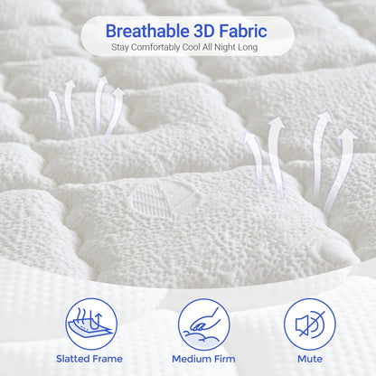 dosleeps Small Double Mattress 4FT | 10" Memory Foam & Pocket Sprung | 9-Zone Orthopedic Support, Breathable Cover