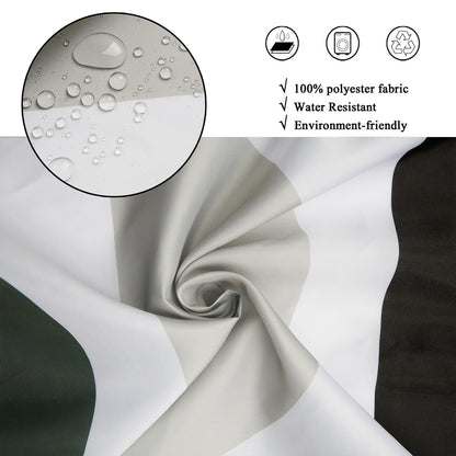 GCIREC Shower Curtain, 180x200cm, Green White Mid Century Modern Abstract Art Boho Geometric Waterproof Fabric Machine Washable Bathroom Curtain with