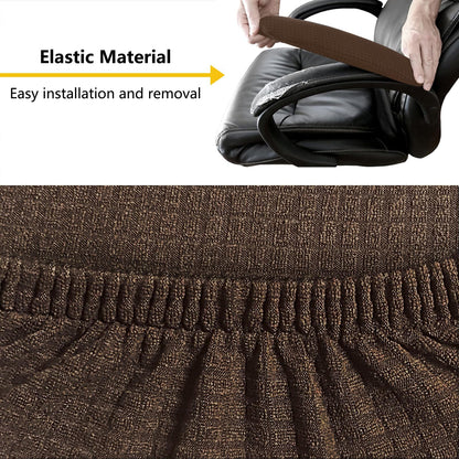 FYTXSZ Office Chair Armrest Covers - Stretchy Polyester Fabric, Washable Arm Chair Slipcovers, Fits Most Chair Arm, 1 Pair (Coffee)
