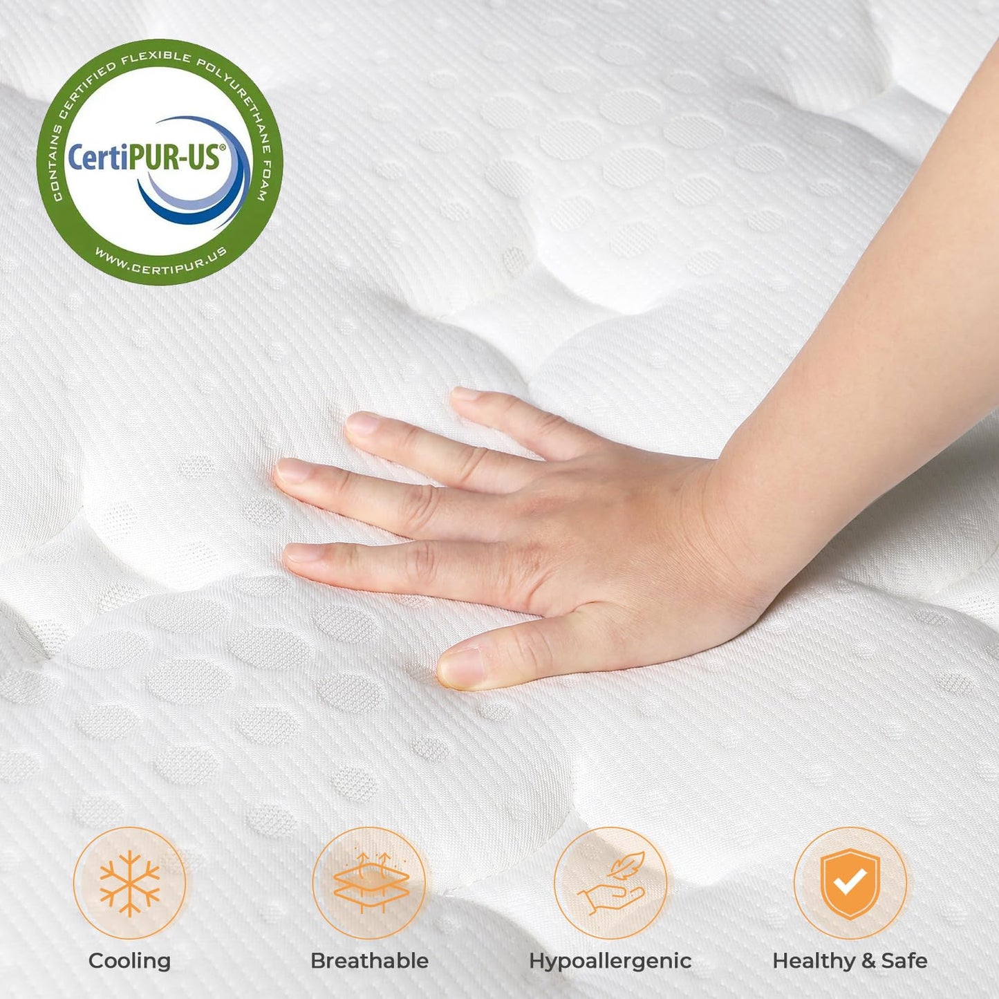 Vesgantti Mattress with Memory Foam Top 2FT6 Small Single Mattress 75x190cm
