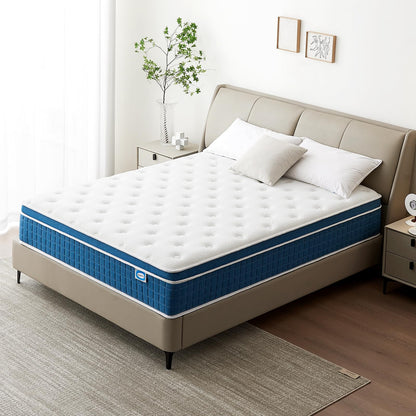SEZMOONSI 5FT King Size Mattress, 9.1" Medium Firm King Mattress