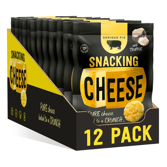 Serious Pig Snacking Cheese Truffle Flavour - Pure Cheese Crisps High Protein Zero Carb (12 x 24g)