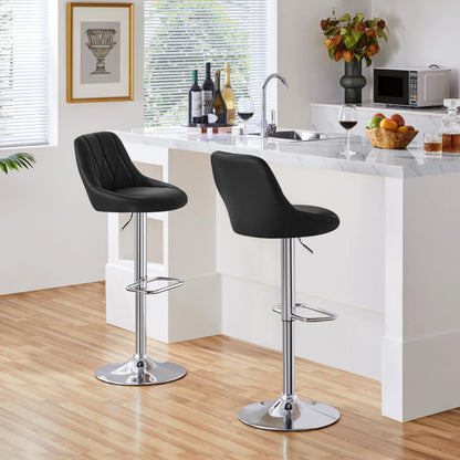 Yaheetech Modern Adjustable Swivel Counter Bar Stools 2PCS, Black