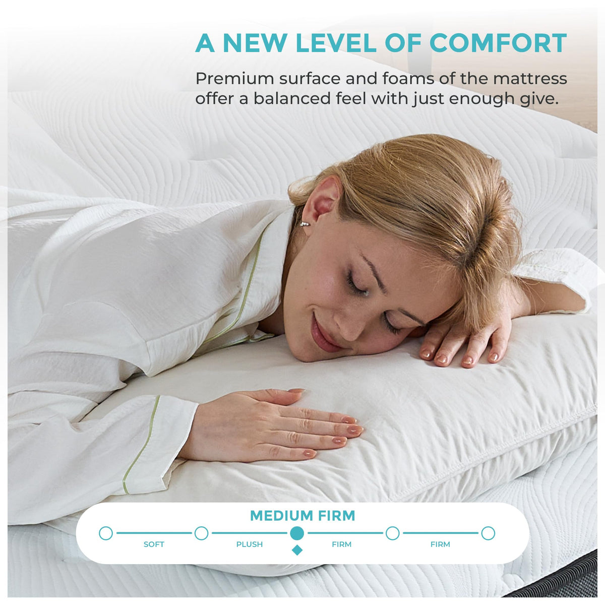 SANA SLEEP 4FT6 Double Mattress,9 Zone Orthopedic Double Mattress, Comfortable Home Pocket Spring Mattress