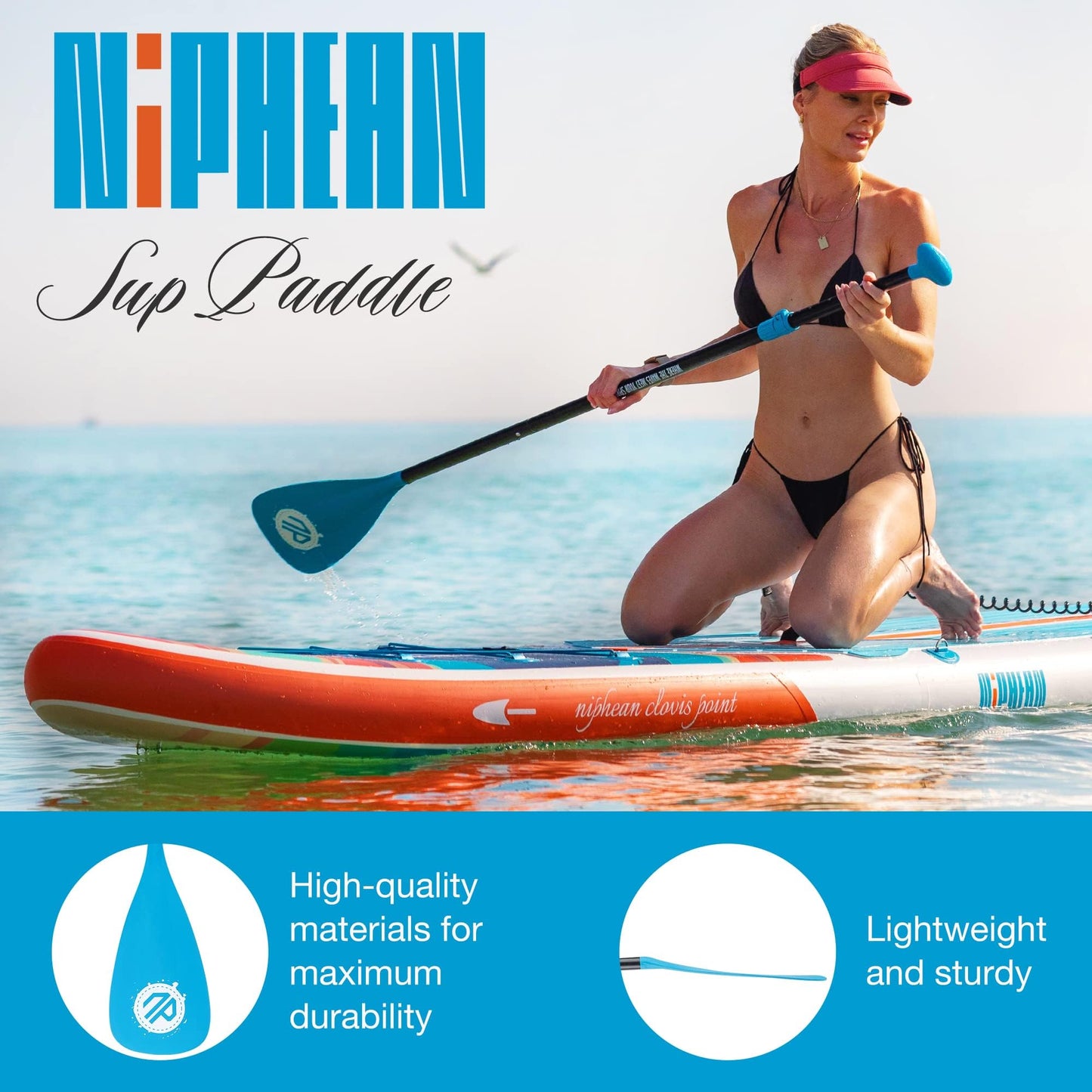 Niphean Sup Paddle Board Paddle, 3&5-Piece Detachable Floating Paddle Board Oar, Adjustable Kayak Paddle, Durable Paddle Board Accessories