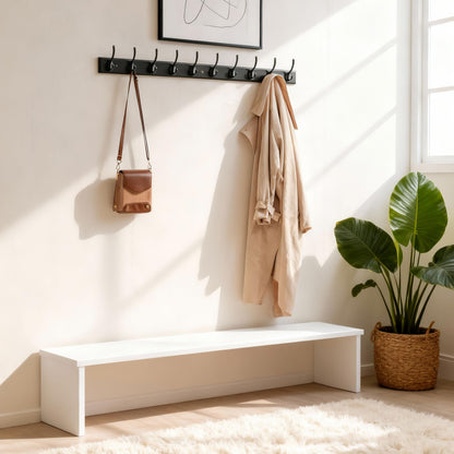 WEBI Coat Rack Wall Mounted,10 Hooks,97cm Long Wall Coat Hanger,Coat Hooks Wall Mounted for Hanging Coats,Clothes,Jacket,Black,2 Packs