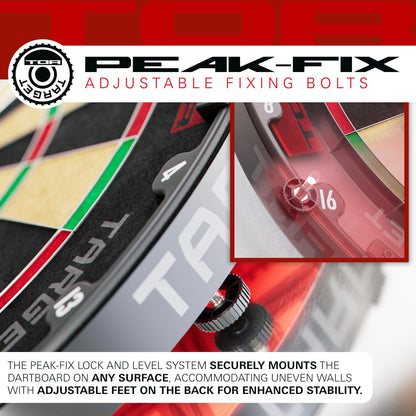 Target Darts TOR Dartboard, Steel Tip Dart Board | Competition Standard Steel Tip Dartboards with Fixing Kit, Modern Rotational Number Ring, Premium