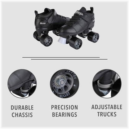 Chicago Skates Chicago Bullet Men's Speed Roller Skate -Black Size 11 US (B-10011)