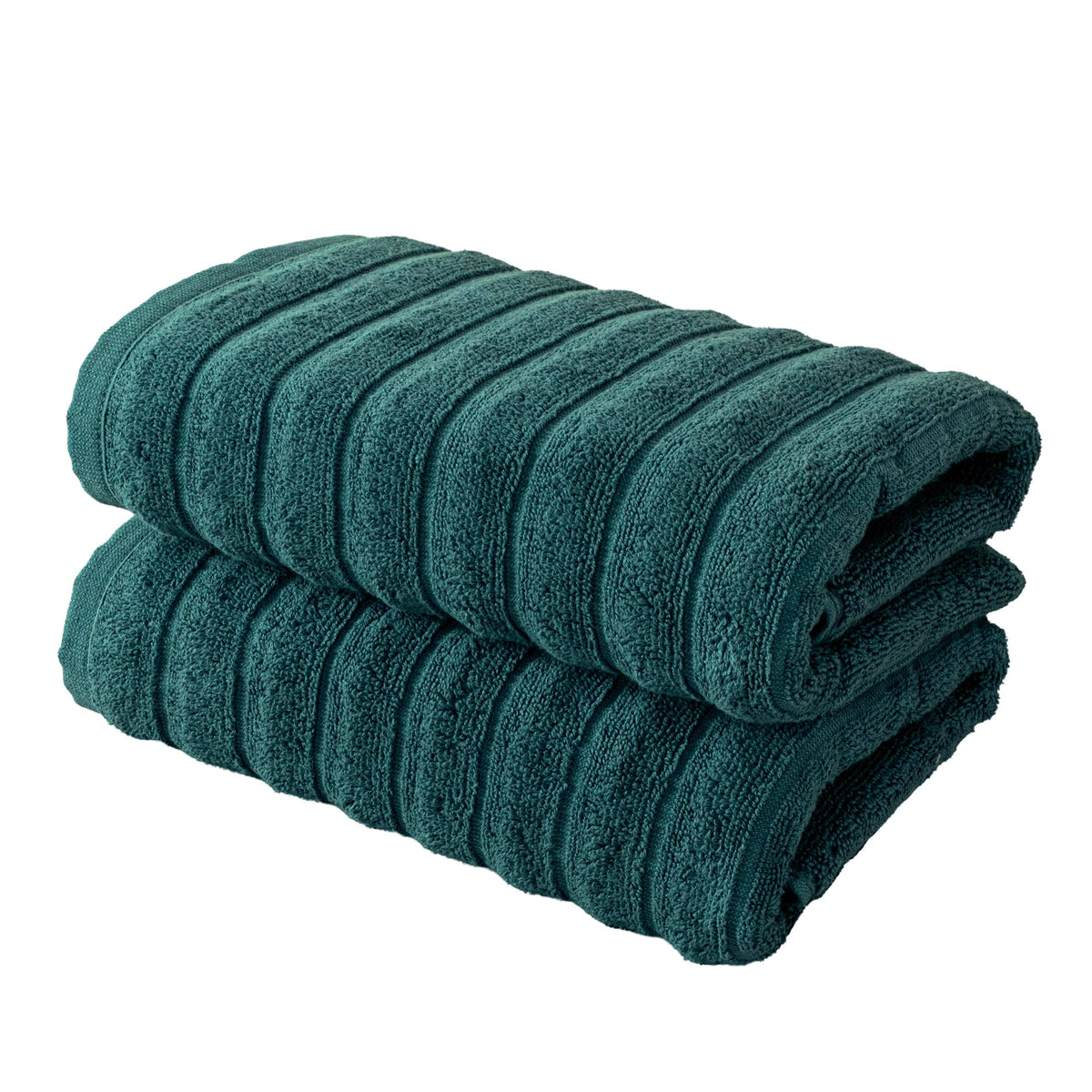 BERIBO Cloud Turkish Towel Set 100% Cotton 620gsm (Mallard Green, 2 Hand Towels)