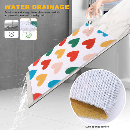 LY4U Shower Mat Non Slip, Soft PVC Loofah Shower Bath Mat for Bathroom Floor, Anti Slip Bathroom Mat for Elderly, Quick Dry