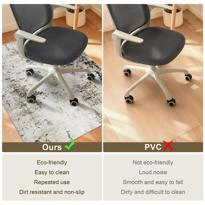 Homcomodar Office Chair Mats for Hardwood Floor 90x120cm Computer Chair Mat for Home and Office Floor Mat for Office Chair Non Slip Rubber Mats(Taupe)
