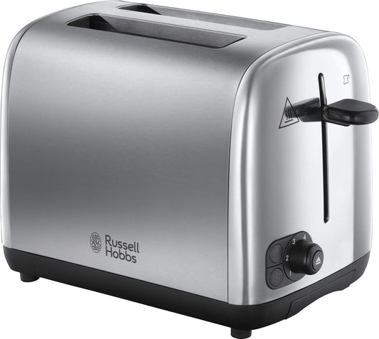 Russell Hobbs 2 Slice Toaster with Perfect Toast Technology for improved evenness (Wide slots, Lift & look feature, 6 Browning levels, Frozen & Cancel