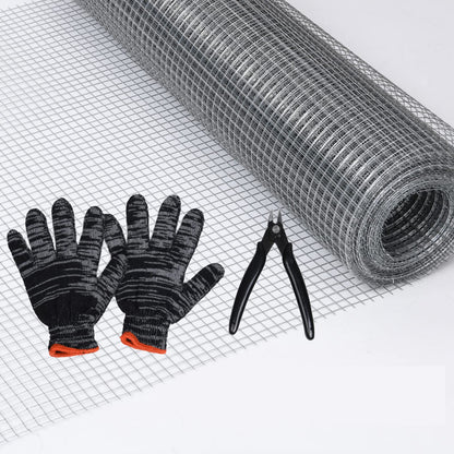 Rodent Mesh, Galvanized Wire Metal Mesh Hardware Cloth Welded Roll for Vegetables Garden, Easy to Cut and Make Straight, Never Rust (6Mx50cm)