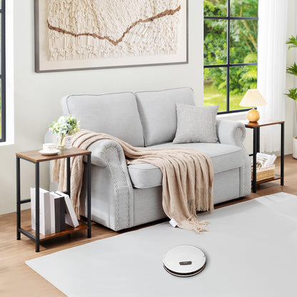 AMHANCIBLE Side Table, Bedside Table, 2-Tier Coffee Table for living room
