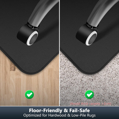 K KERNOWO Office Chair Mat for Carpet and Hardwood Floors, 47x35'' Corduroy Carpet Protector Chair Mat for Home & Office