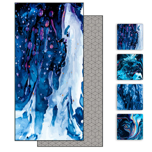 DARCHEN Microfiber Beach Towels Oversize Quick Dry Towel[1 or 4 Pack] Travel Swimming (A [1 Pack] - Dawn on Beach, X-Large - 180 x 90 CM)