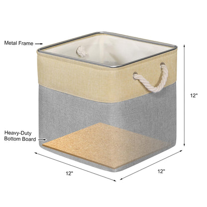 Univivi Cube Storage Boxes 12in Fabric Storage Baskets Grey, Set of 4