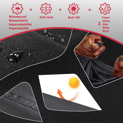 Turtle Life Patio Single Sofa Cover, Waterproof, Windproof, Oxford Fabric with PVC Coating, Black, 94x102x76 cm