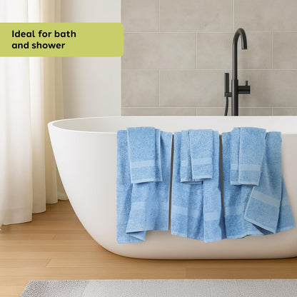 Caleffi Set of 6 Bath Towels with Guest – Consisting of 3 x Face Towel 55 x 100 cm + 3 x Bidet Towel 40 x 60 cm