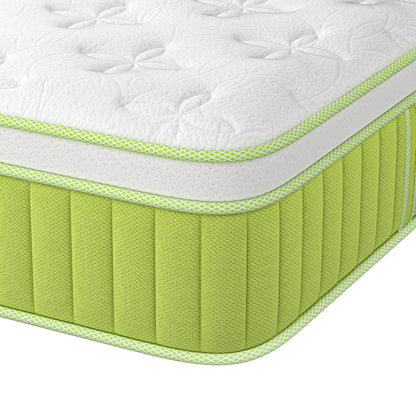 Double Mattress 4ft 6 25cm Memory Foam & Pocketed Spring Hybrid Mattress Medium Firm 7-Zone 9-Layer Breathable Double Bed Mattress with 450lbs Weight