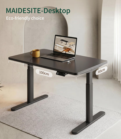 MAIDeSITe Table Top,Desktop for Height Adjustable Electric Standing Desk,Black,100 * 60 * 2.5 cm