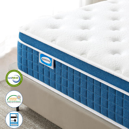 SEZMOONSI 5FT King Size Mattress, 9.1" Medium Firm King Mattress