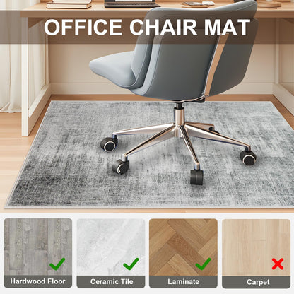Office Chair Mat 120 x 150 cm, Floor Protector for Office Chair, Anti-Slip