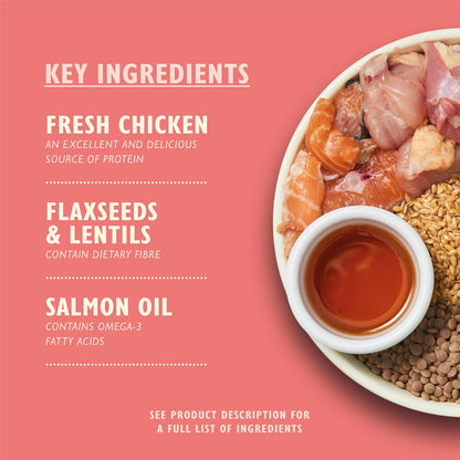 Made with Natural Ingredients Puppy Dry Dog Food Chicken, Salmon & Peas Grain-Free Recipe 7kg