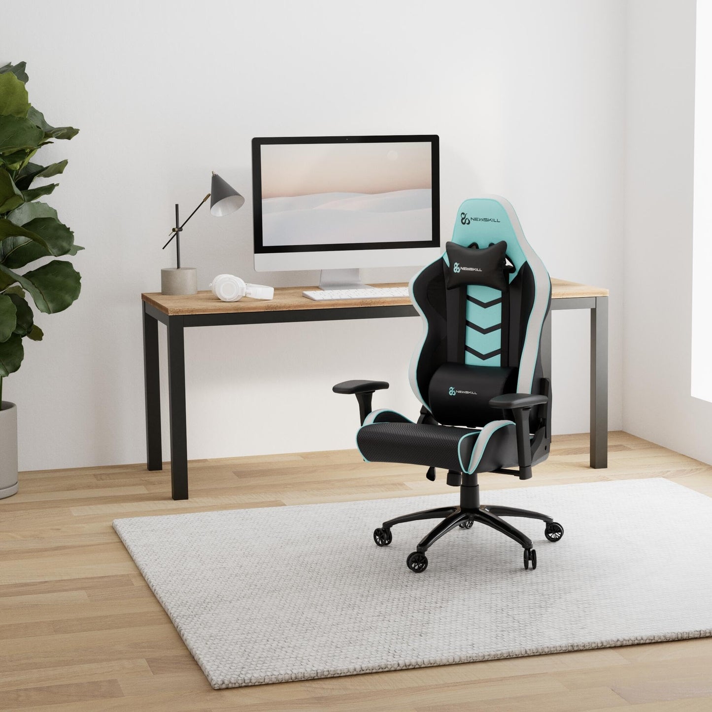 Newskill Kaidan Professional Reinforced Gaming Chair with Metal Frame (Back with 180 Degree Tilt Mechanism, 3D Armrests) - Blue
