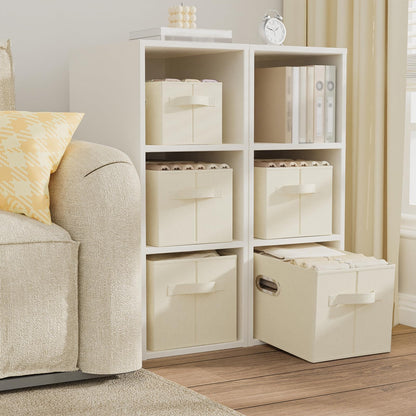 ENUMAIL Collapsible Open Storage Baskets,33x23x20cm,Beige,4 Pack
