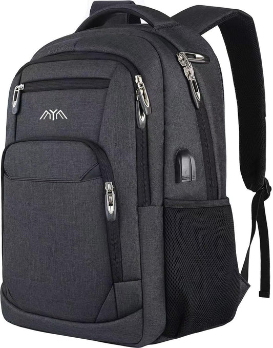 School Backpack Boys / Girls / Teenagers, Backpack School, Laptop Backpack for Men / Women, Daypacks Business Backpack with USB, Charcoal, 15,6 Zoll,