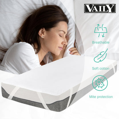 Vaily Mattress Protector 180 x 200 cm – Oeko-Tex Certified Mattress Protector, Waterproof and Washable Mattress Topper