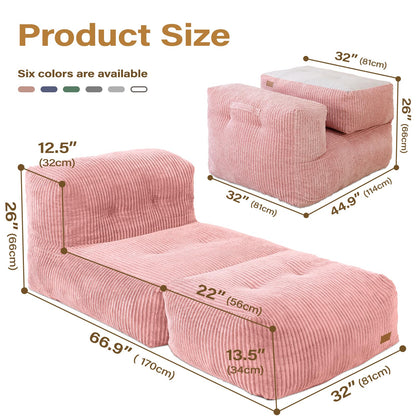 UODERS Big Bean Bag Chair for Adults, 170"x80" Lounger Large Bean Bag Sofa, Memory Foam Filled Beanbag Chair for Living Room, Bedroom, Balcony