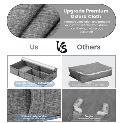 WOVTE Under bed Storage Box with Lids 2Pcs 50L Large Under Bed Storage
