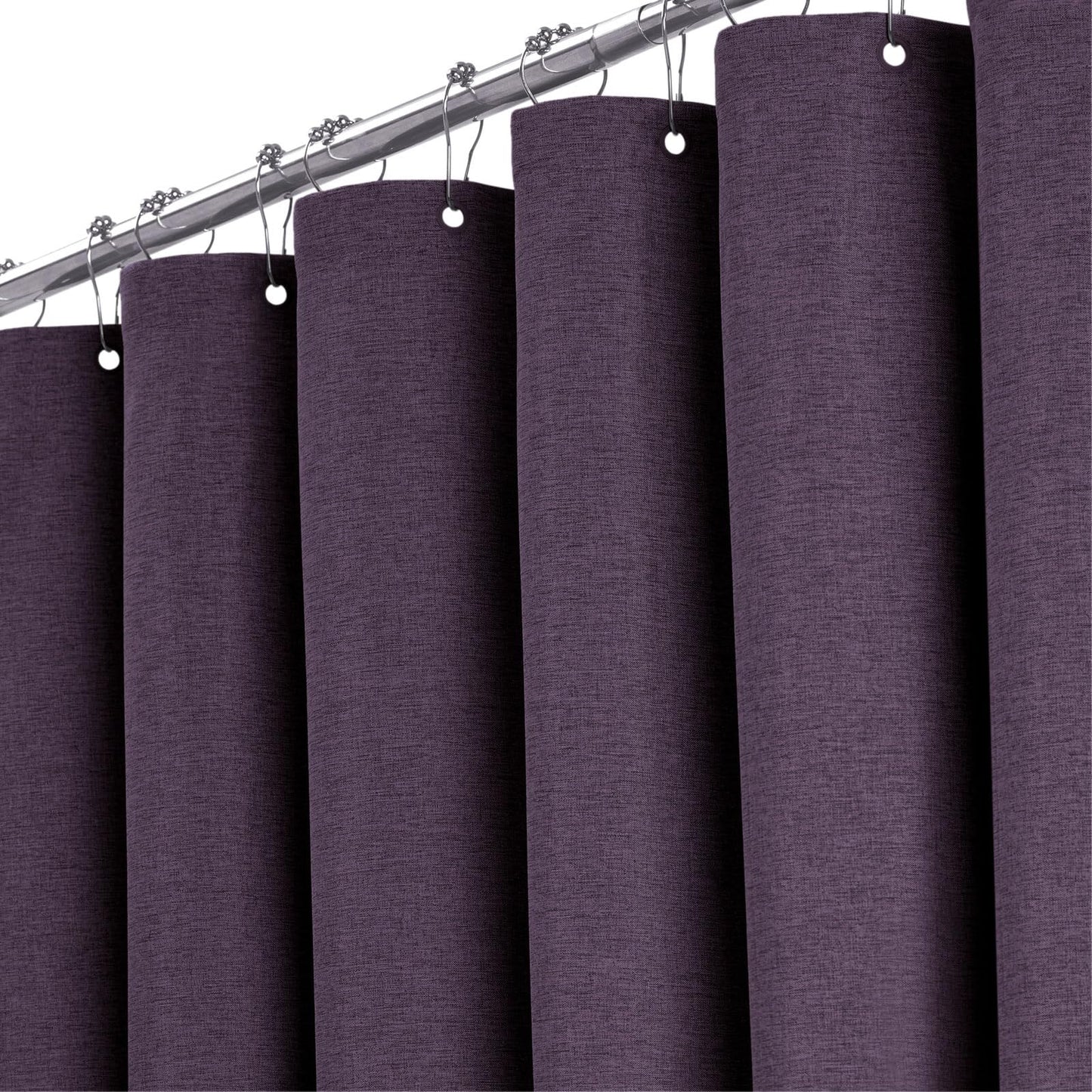 BTTN 182 x 200cm Long Shower Curtain, Long Mould Proof Resistant Heavy Duty Fabric Wet Room Shower Curtains, Durable and Washable, Waterproof Weighted