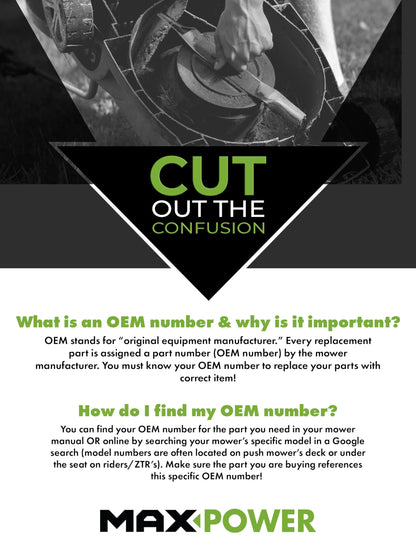 MAXPOWER 561545B 3-Blade Set for Many 50 in. Cut MTD, Cub Cadet, Troy-Bilt Mowers, Replaces OEM #'s 742-04056, 942-04056, 112-0316 and Others,Red