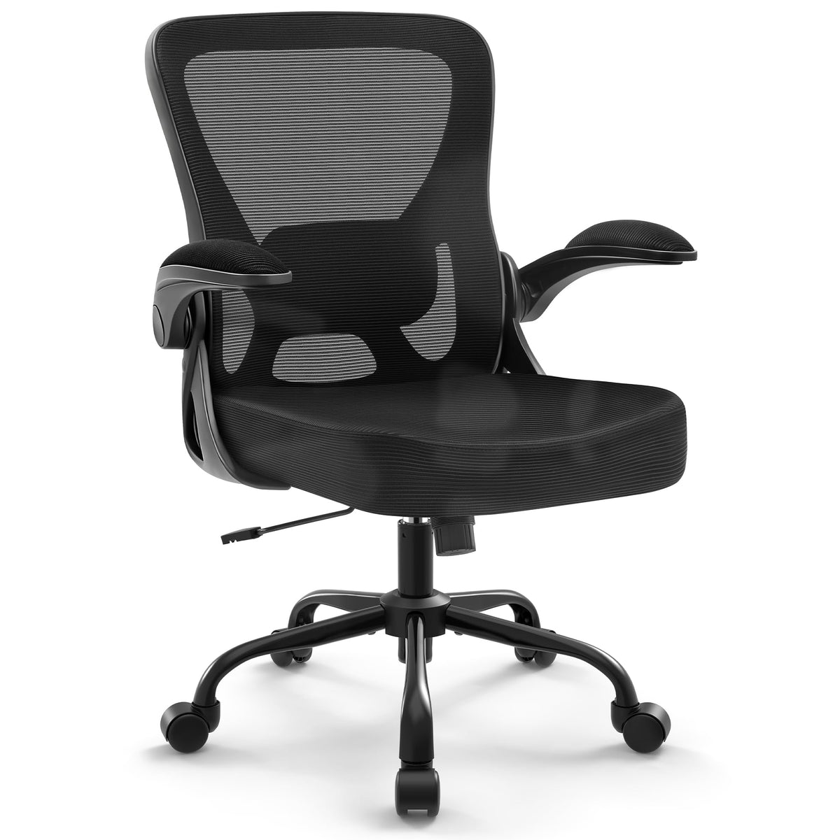 Coscendo Ergonomic Mesh Office Chair with Flip-Up Armrests, Black