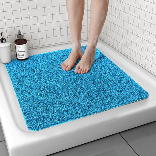 Bingobang Bath Mats Non Slip,Shower Mat Rubber 60x60cm,Extra Soft Anti-Mould, Machine-Washable,For Bathroom Floor,Bathtub(Blue)