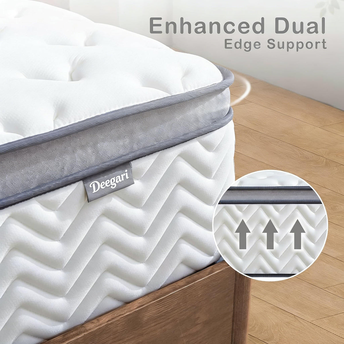 Deegari 10 Inch Small Double Size Mattress in a Box, Hybrid Cooling Gel Memory Foam & Pocketed Coils, Medium Firm, Pressure Relief, Motion Isolation