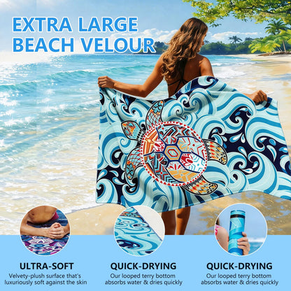 Luckezo 2 Pack Thin Lightweight Microfiber Beach Towel, Oversized 180 x 90 cm Big Extra Large Microfiber Sand Free Towels