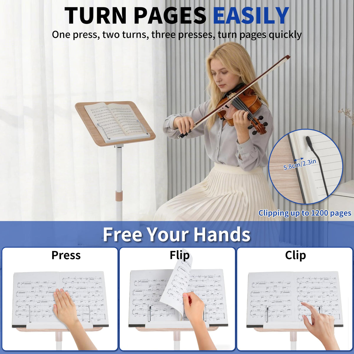 OUUTMEE Height Adjustable 50 to130CM Standing Reading Stand