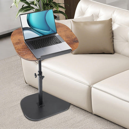 YYW Side Table TV Tray For Couch, Height Adjustable C Shaped End Table