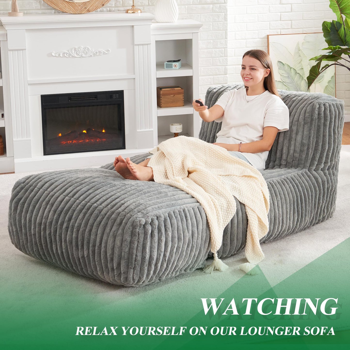 Hobestluk Adult Bean Bag Chairs with Memory Foam Lazy Sofa for Living Room